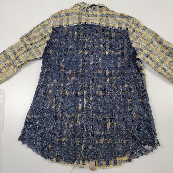 Gimmicks By Bke Button Up Wester Shirt Collared Womens Large Bohemian Vtg Y2K - Picture 10 of 10